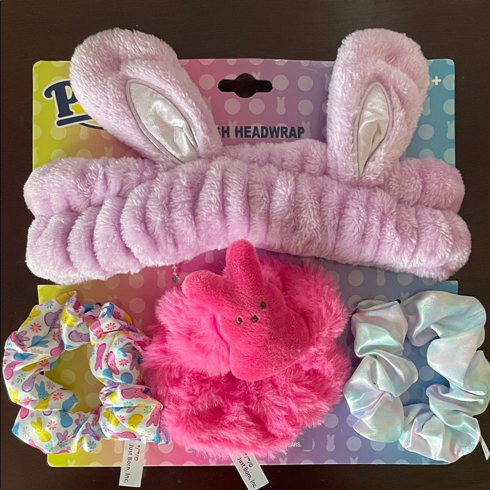 Peeps Pink Bunny Headwrap and Scrunchie Set